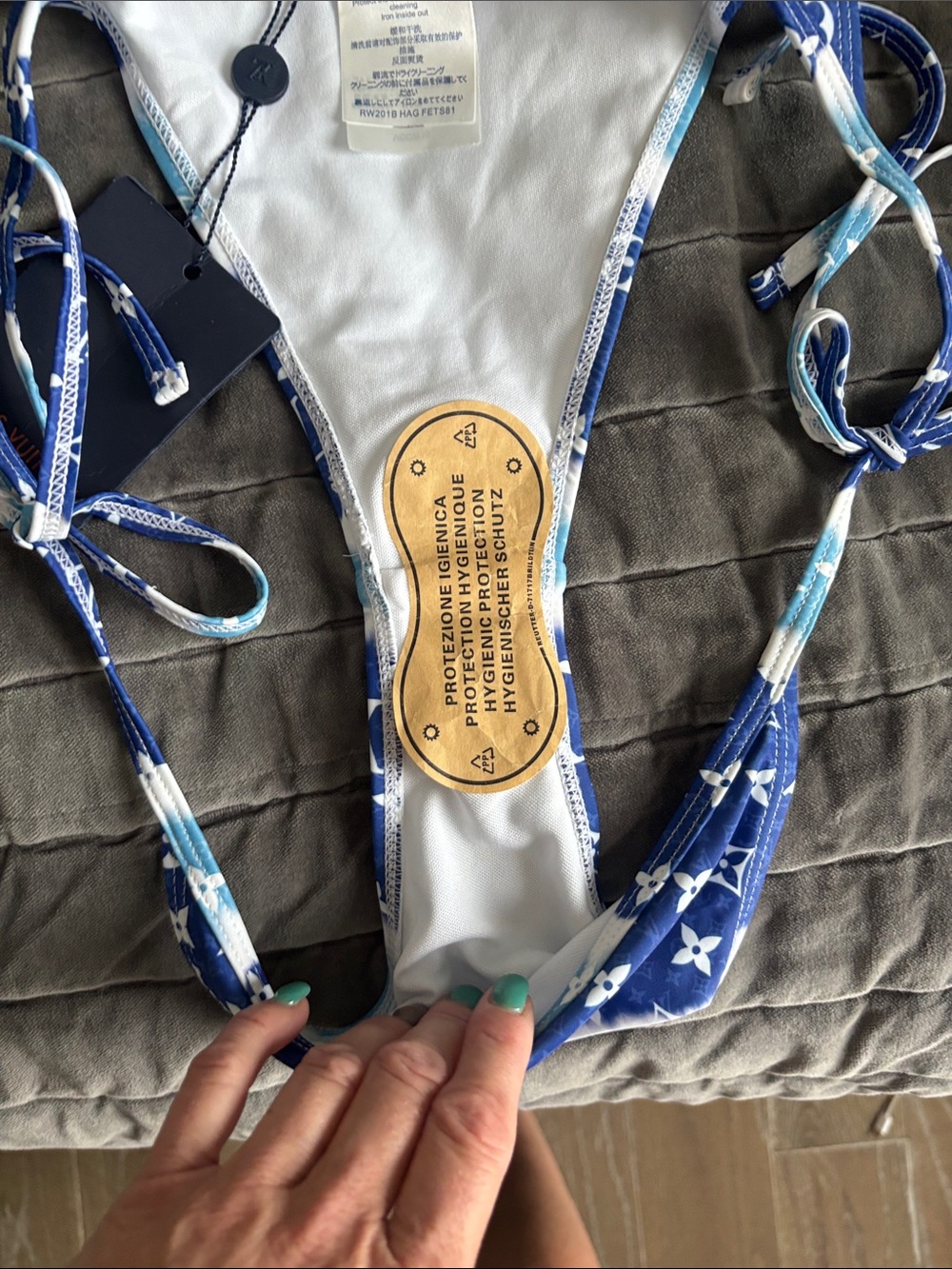 Louis Vuitton Blue and White Monogram Tie-Dye Bikini Bottom - Picture 3 of 4
